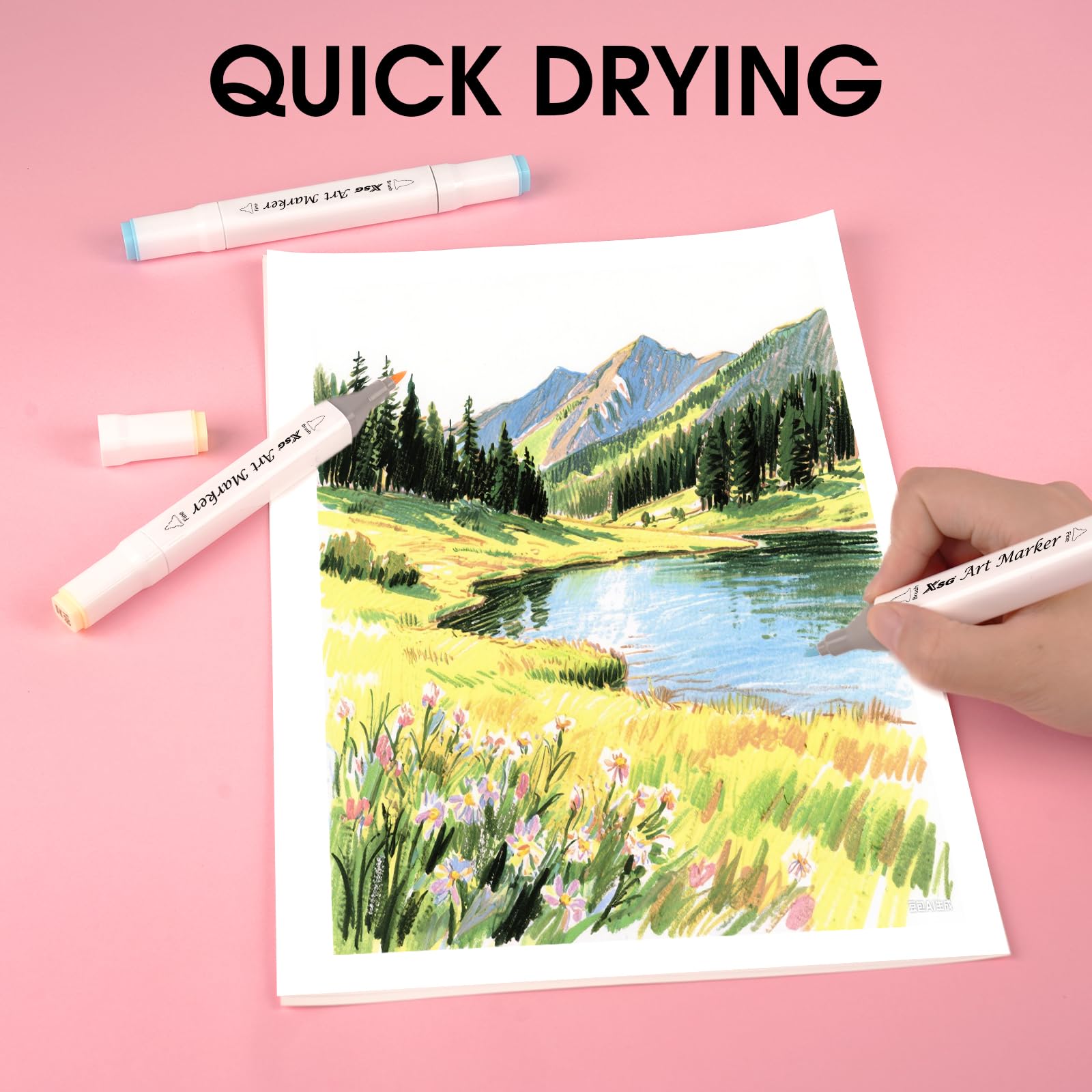 Alcohol Markers,60 Colors Dual Tip Brush & Fine Tip Art Marker Set,for Blending & Shading,Ideal for Coloring Books, Manga & Professional Artwork,Includes Blender Pen & Portable Case