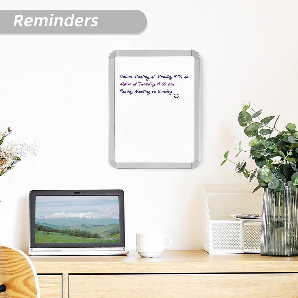 VUSIGN Small Dry Erase Whiteboard, 8.5 x 11 Inches White Board for Fridge, Locker, Mini Dry Erase Board, 2 Pack