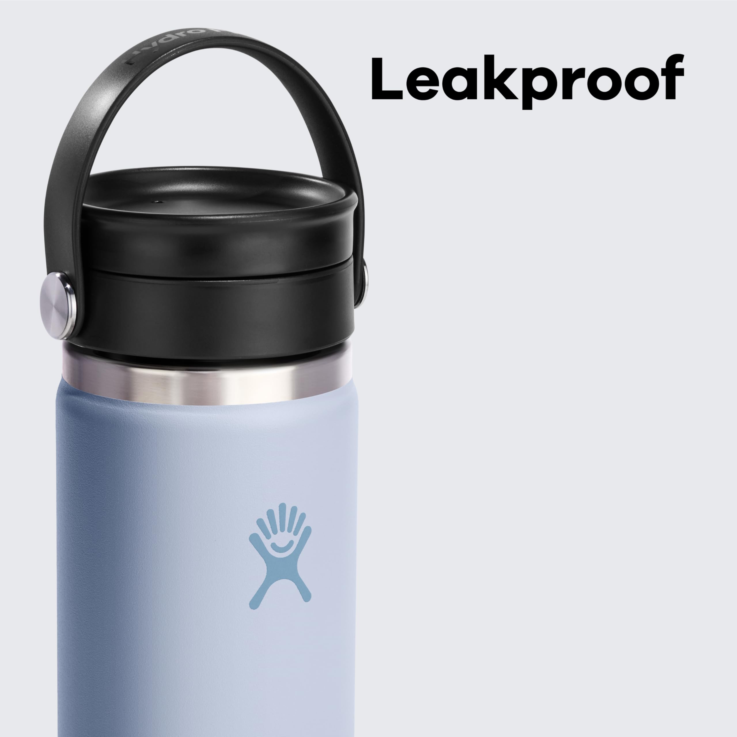 Hydro Flask 20 Oz Stainless Steel Wide Mouth Hot Water Bottle with Flex Sip Lid, Agave Green