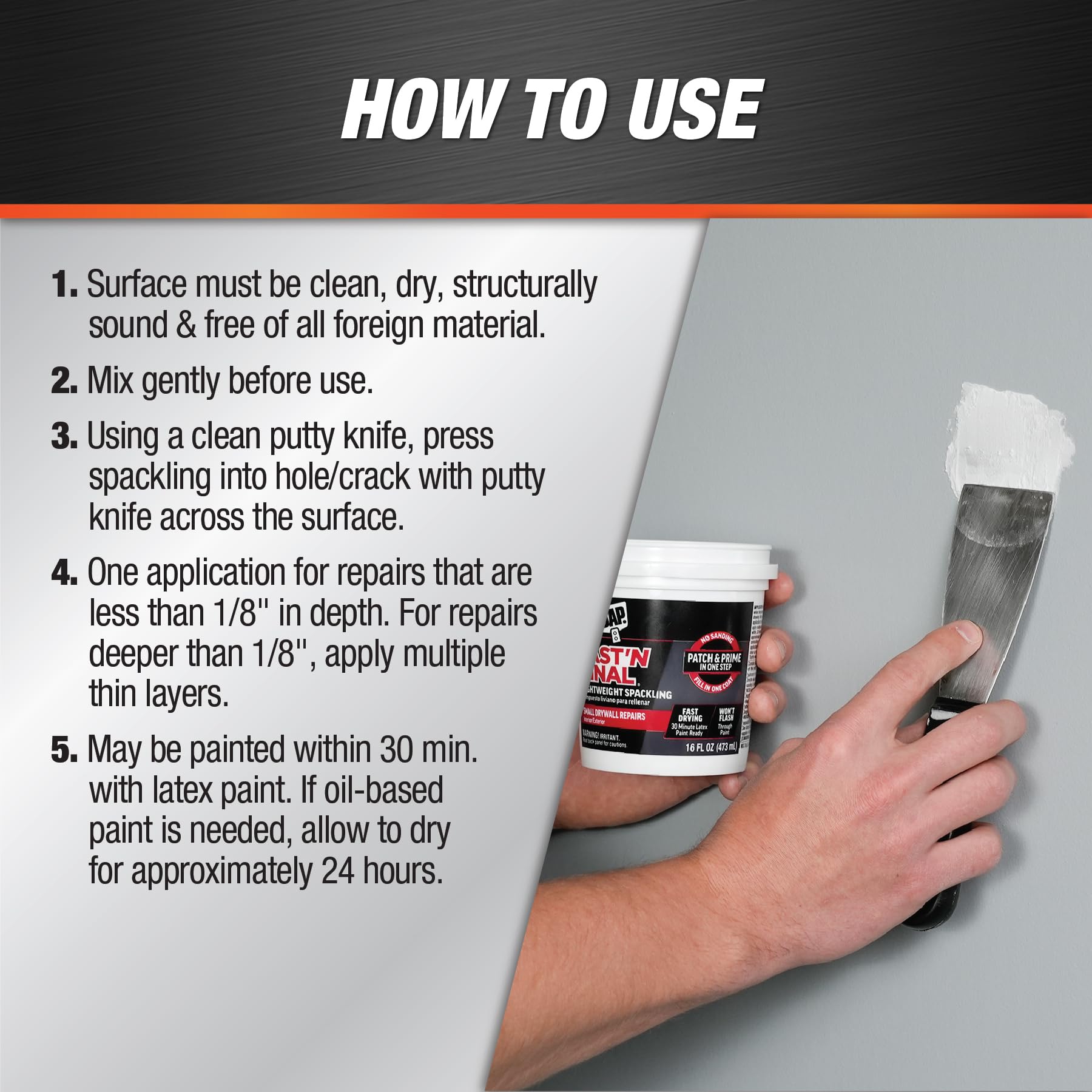 DAP 12141 Fast'N Final Spackling Interior and Exterior, 16 FL Ounce