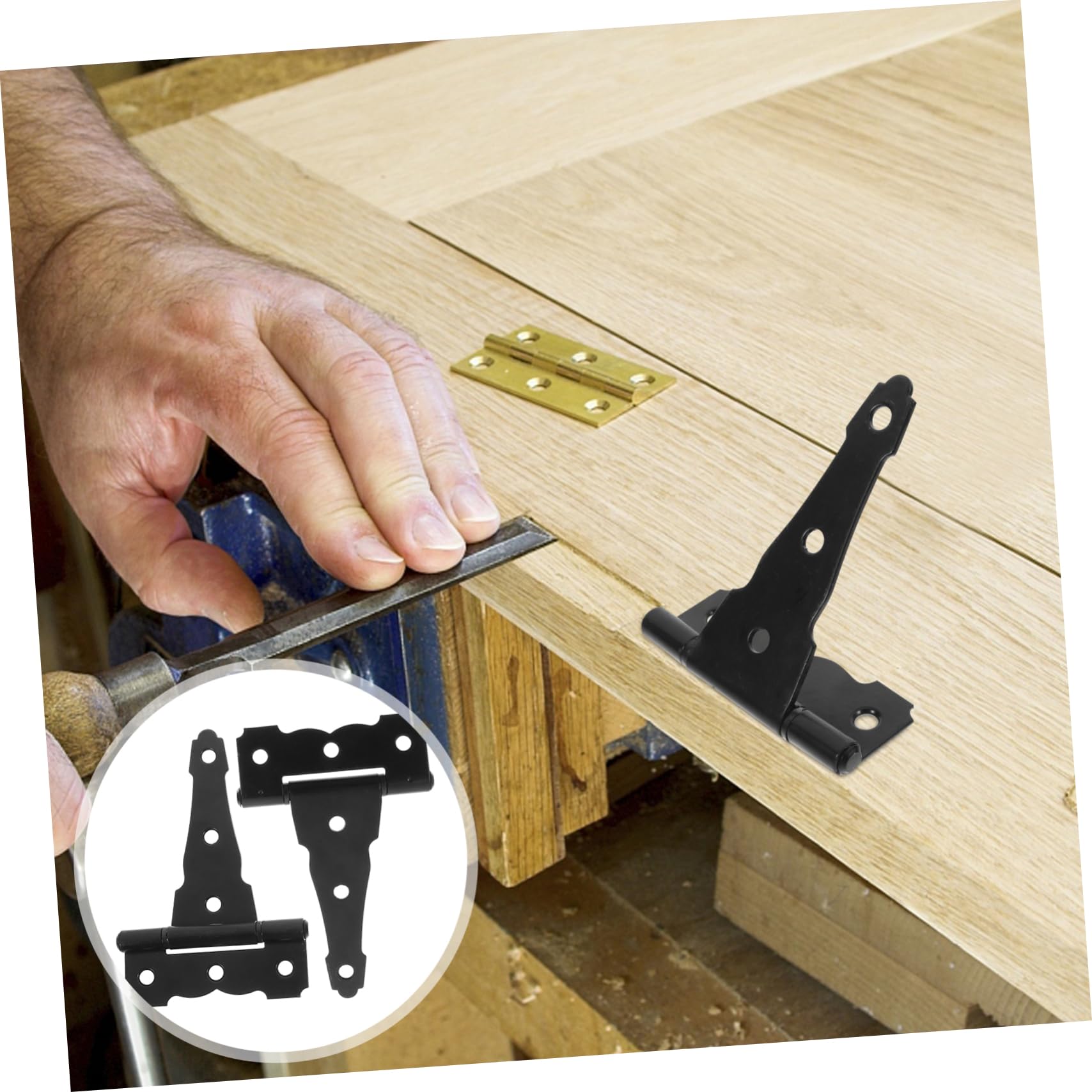 Barn Door Hinges 5 Inch Matte Black T Hinges Heavy Duty Decorative Hardware for Doors and Windows Sturdy Support for Farmhouse Style
