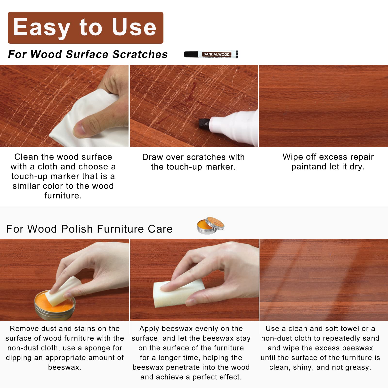 Furniture Repair Kit Wood Markers - New 24 Pcs Hardwood Floor Repair Kit 18 Colors Wood Touch Up Marker Pen with Beeswax, Wood Filler Repair Kit for Stain, Scratch, Table, Laminate, Cabinet, Veneer