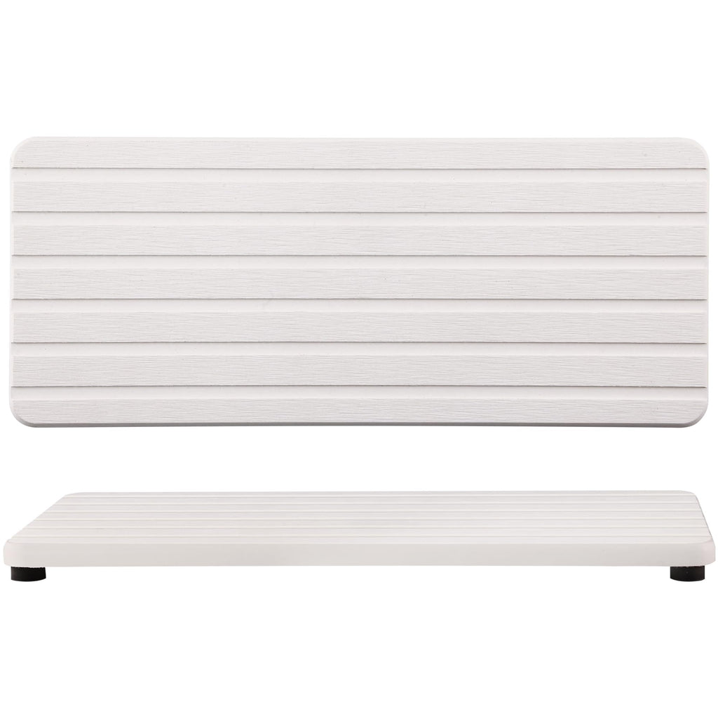 NiuYichee 2 PCS Water Absorbent Diatomite Coasters (9.5" x 4"), Grooved Design, Water Absorbing Stone Used for Hand Soaps & Plants & toiletries in The Modern Home