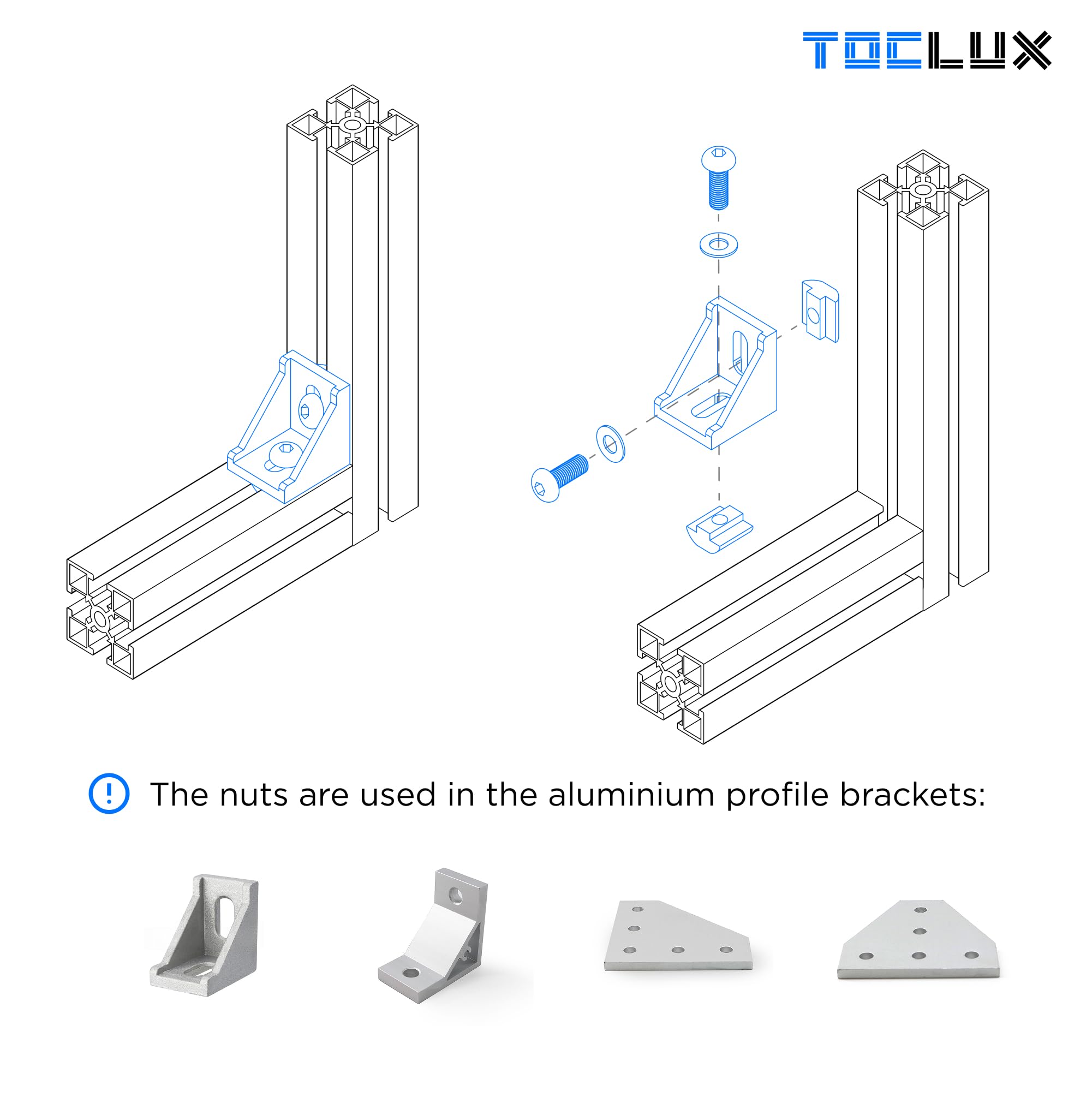 200pcs 2020 Series M5 T Nut and Black Screw Kit – Sliding & Drop-in T-Nuts, M5x8 & 10mm Black Screws, Washers, Hex Wrench – for 6mm T-Slot Aluminum Extrusion Accessories Extruded Aluminum Hardware