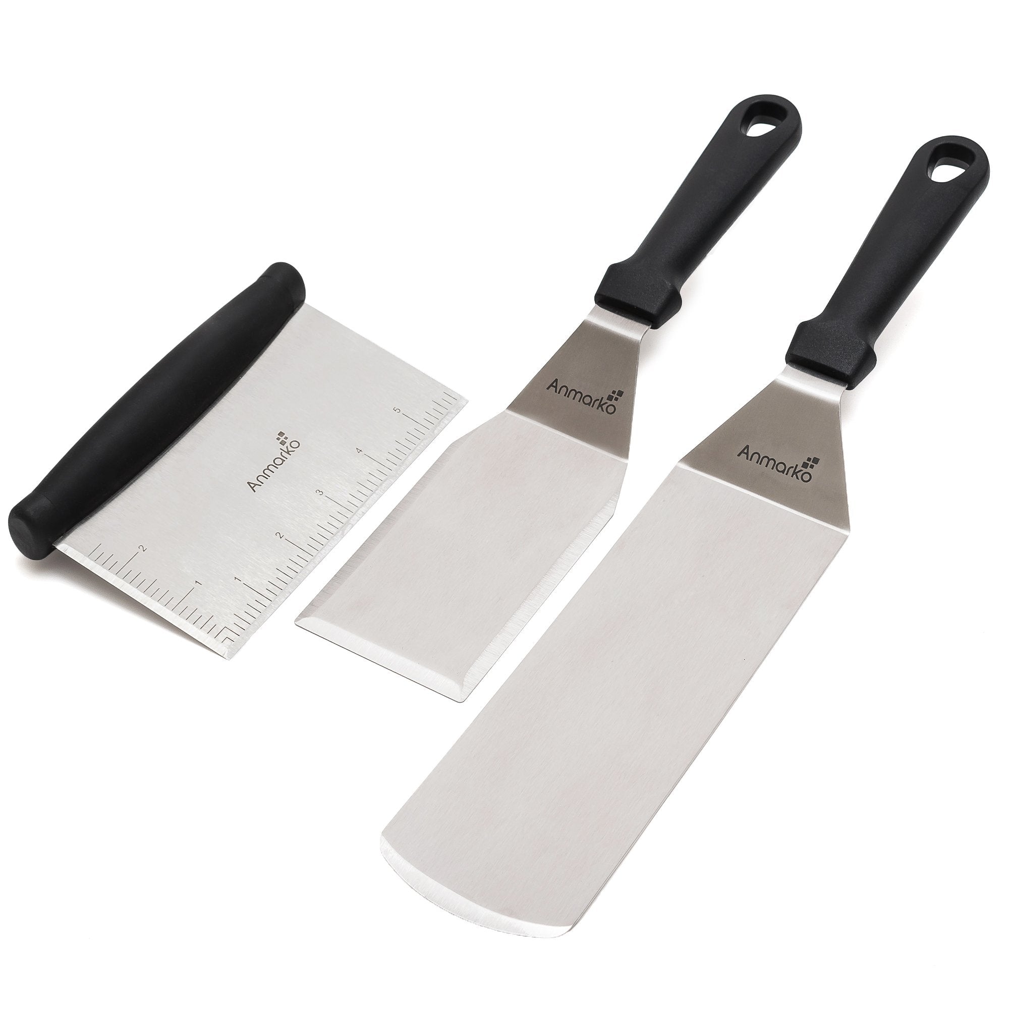 Professional Stainless Steel Spatula Set - Pancake Flipper - Hamburger Turner and Griddle Scraper - Metal Utensil Great for BBQ Grill Flat Top – Commercial Grade
