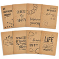 Kraft Paper Notebook, Motivational Lined Journal in Happy Theme (5x8 in, 8 Pack)