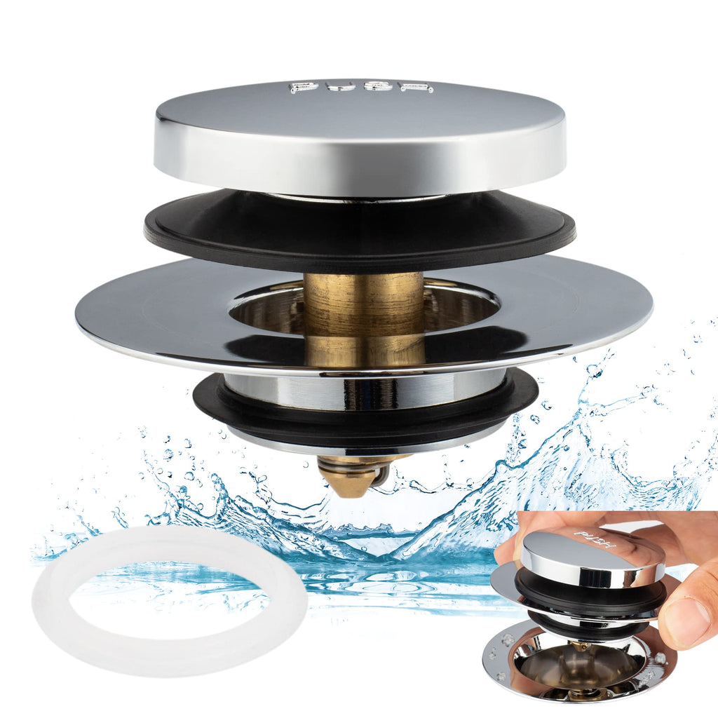 Artiwell Universal Tip Toe Bath Drain Stopper and Cover, Bathtub Drain Stopper, Replaces Lift and Turn, Tip-Toe and Trip Lever drains for Tub, EZ Installation and Clearing