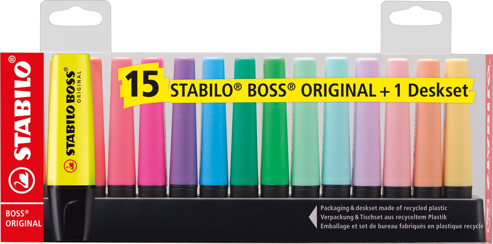 Stabilo Boss Highlighter Deskset - 15 Highlighters
