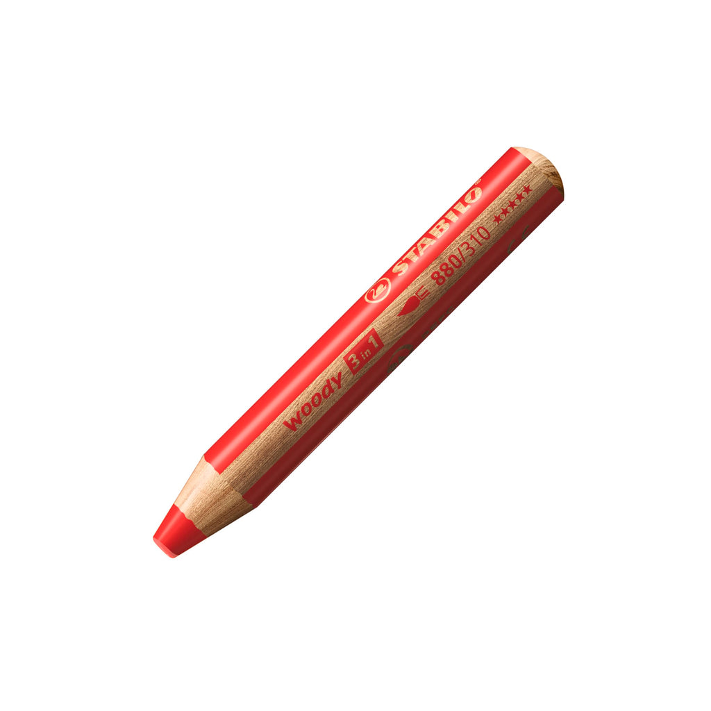 STABILO Multi-Talented Pencil woody 3 in 1 - ARTY - Pack of 10 - Assorted Colours with Sharpener