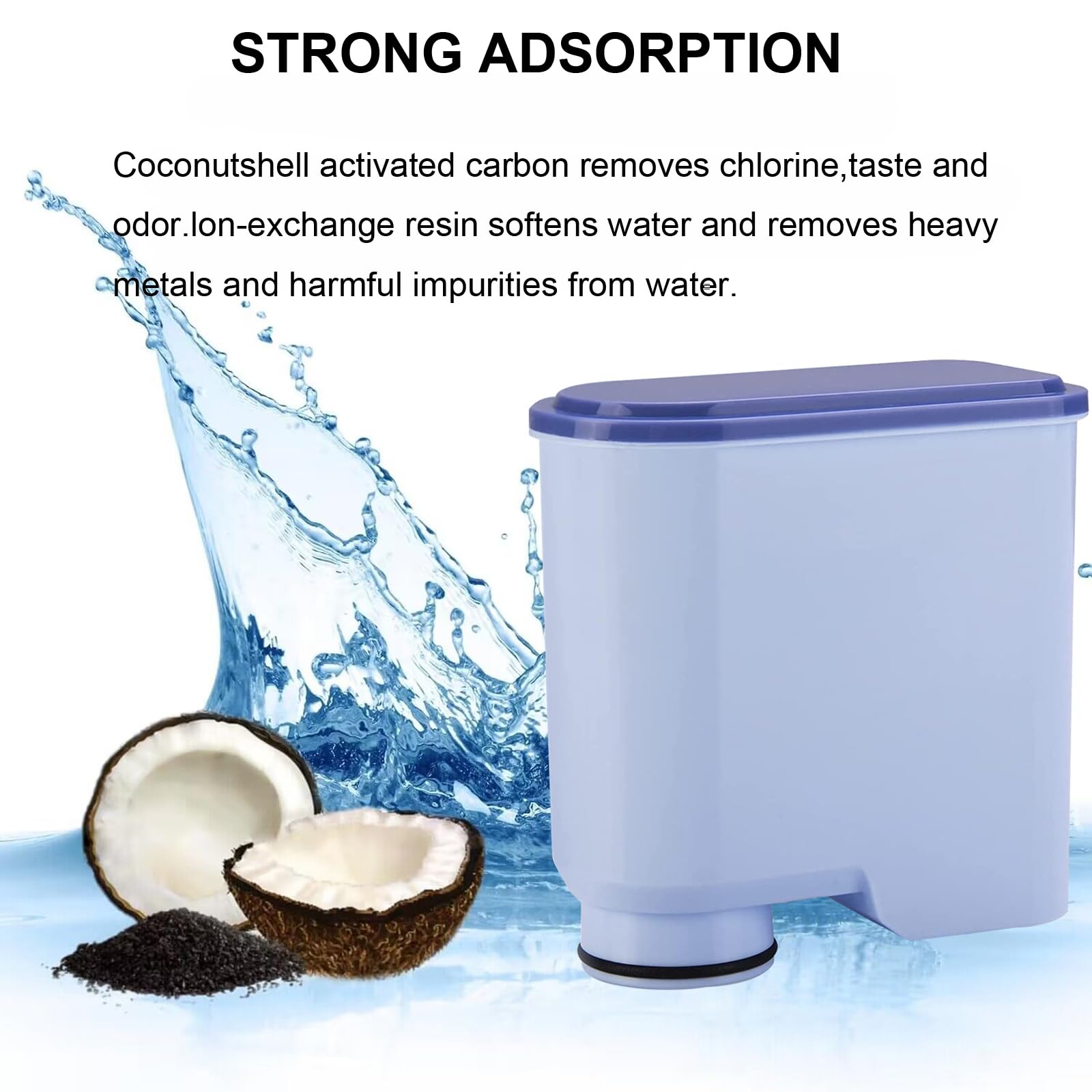 4 Pack Espresso Coffee Water Replacement Filters Compatible with Philips Saeco AquaClean 1200 2200 2300 3100 3300 4000 4400 5500 Series Espresso Machine CA6903 /10/00/01/22/47