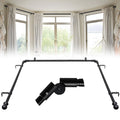 Bay Window U Shaped Curved Curtain Rods, 59-184 Inches, 1 Inch Diameter Heavy Duty Black, Adjustable for Bedroom, Living Room, Corner Windows