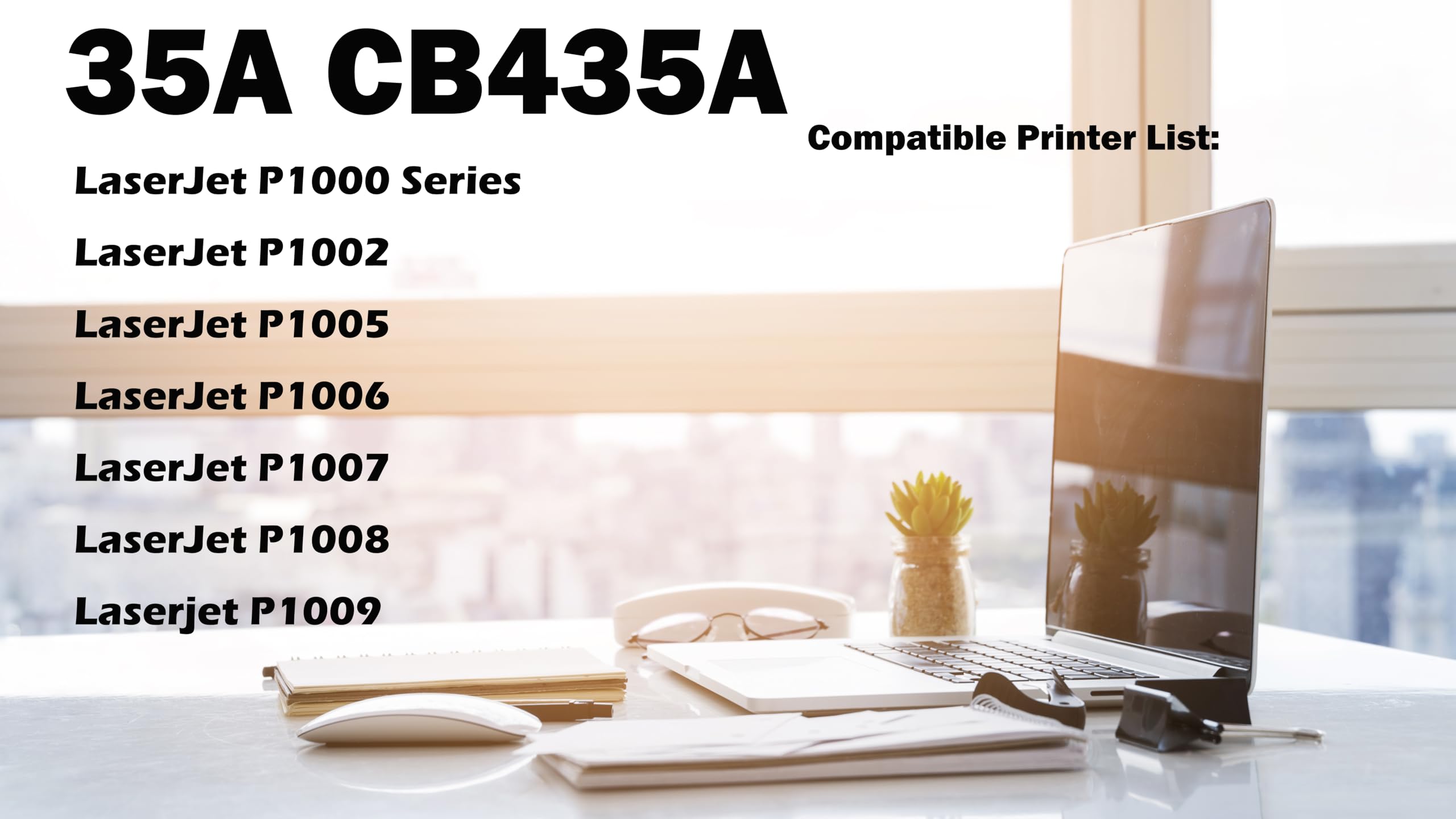 Ultra Toner® Compatible Replacement for HP 35A CB435A Black Toner Cartridge LaserJet P1000 P1002 P1005 P1006 P1007 P1009 P1008 (1PK)