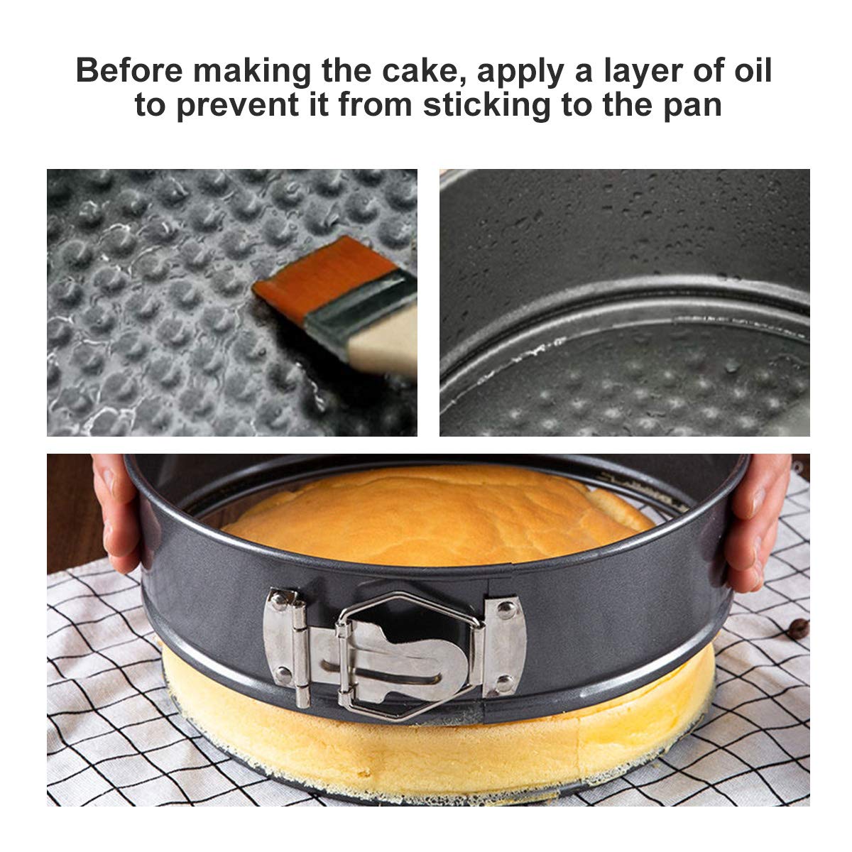 9" Non-Stick Cheesecake Pan, Springform Cake Pans Leakproof Round Cake Pan,Removable Bottom Quick Release Latch Moulds for Birthday Cake