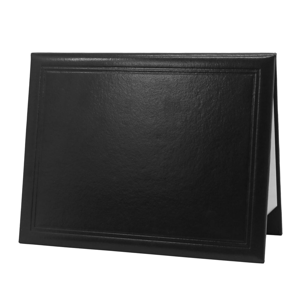 GraduatePro Diploma Cover 8.5x11 Graduation Covers Certificate Document Holder Smooth Leather Letter Size Black