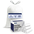 Plasticplace 8 Gallon Trash Bags │ 0.7 Mil │ White Drawstring Garbage Can Liners │ 22" x 22" (200 Case), Count