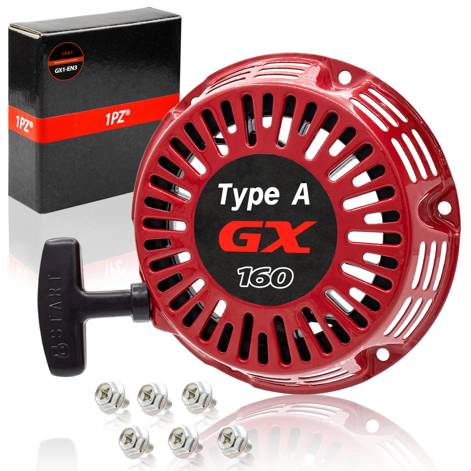 1PZ GX1-EN3 Recoil Pull Starter Replacement for Honda GX120 GX160 GX200 5.5 HP 6.5 HP Engine 28400-ZH8-013YA