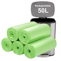 Aievrgad Biodegradable Trash bags 50PCS, 13Gallon/50L large Garbage bags/ For kitchen Bin. Bin Liner/Trash/rubbish Bags, 100% Recycled,Tough, degradable, Compost Bags for Food/household/garden