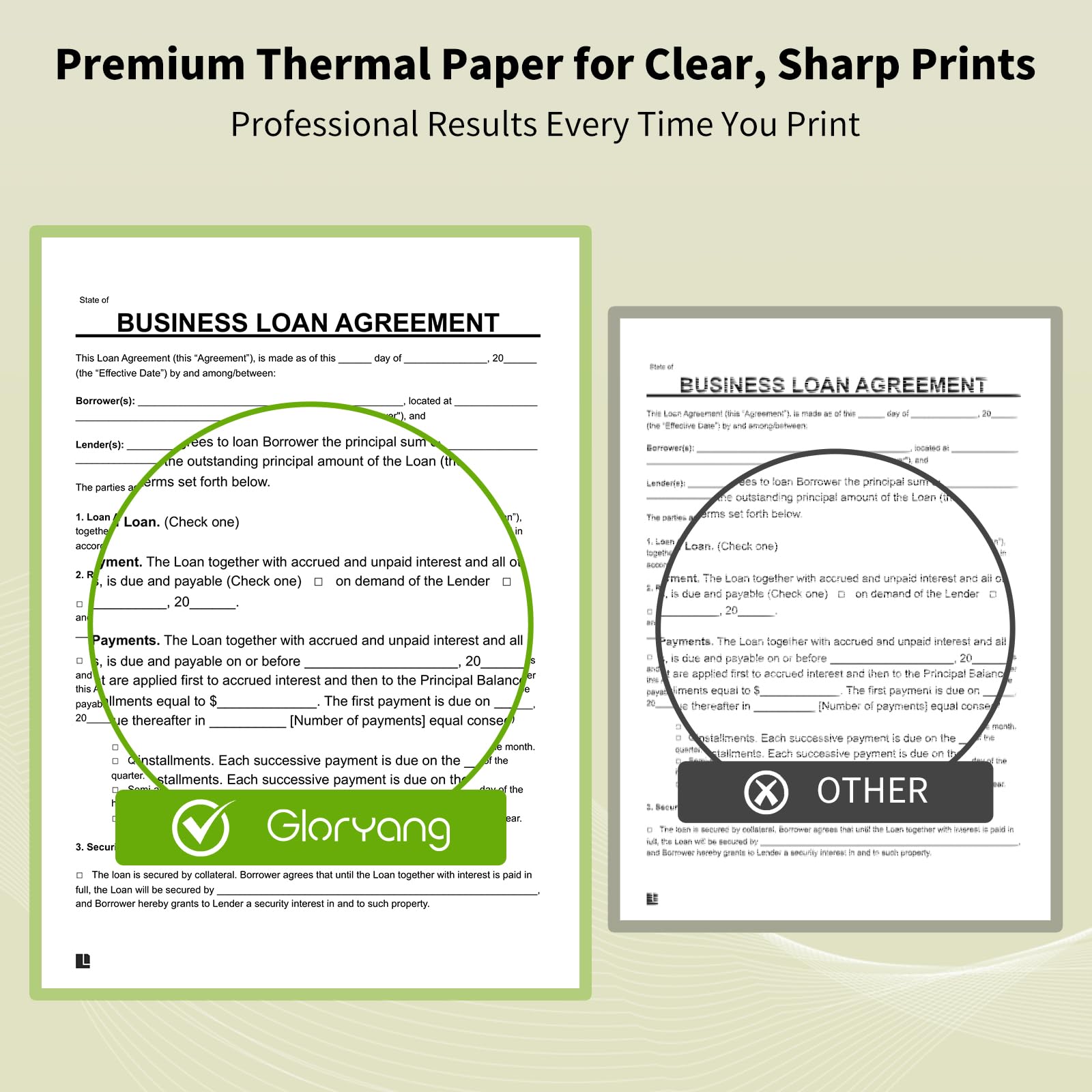 Thermal Printer Paper 8.5''x11'' US Letter Size, 4 Rolls, 100 Sheets, Thermal Paper Quick-Dry, Advanced Clear Printing, Compatible with Gloryang & JADENS PD-A4 Thermal Printer