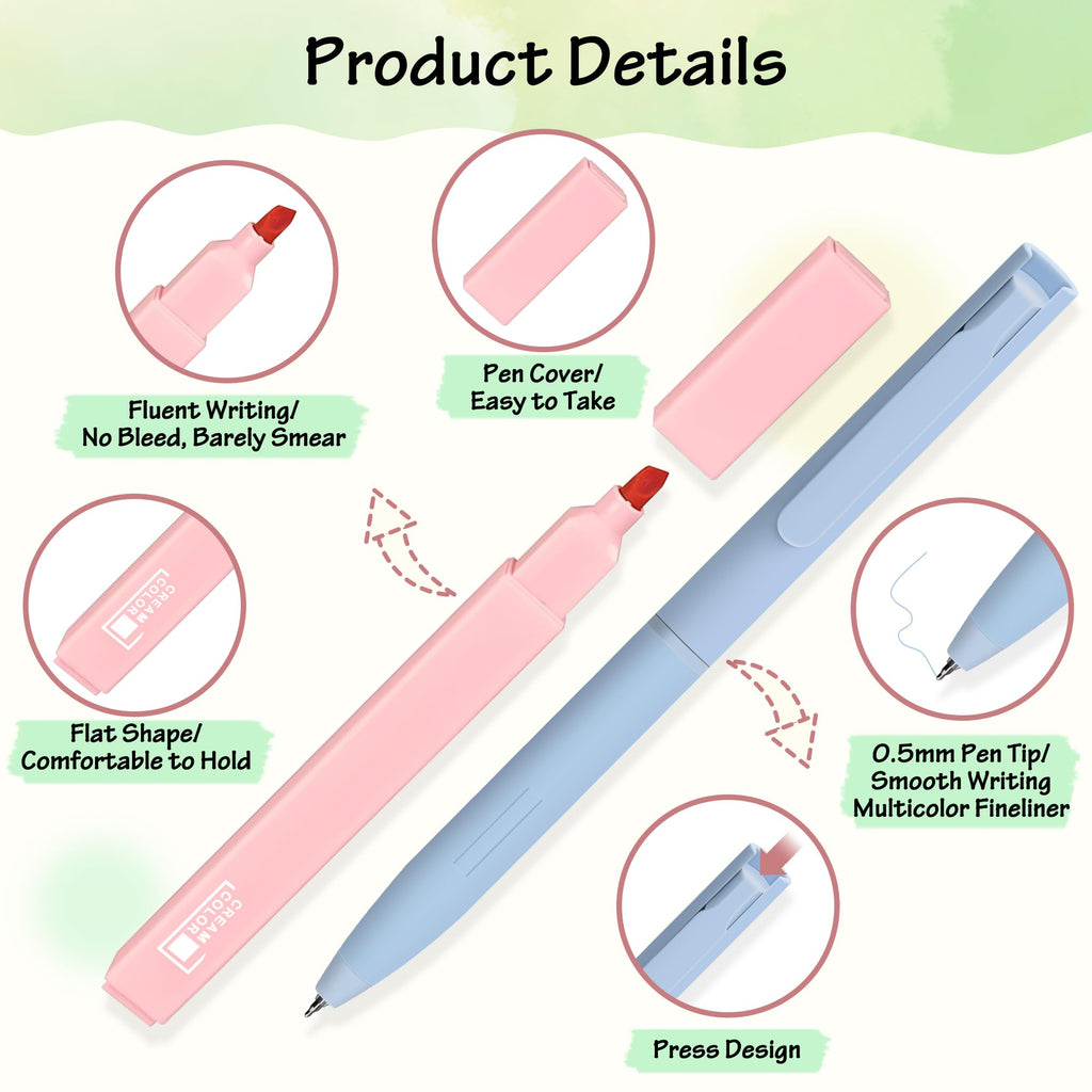 DazSpirit 12 Pastel No Bleed Bible Highlighters and 6 Gel Pens with 620 Sheets Transparent Sticky Notes, Bible Journaling Kit, Aesthetic Colored Labels for School Office Annotating Books Supplies