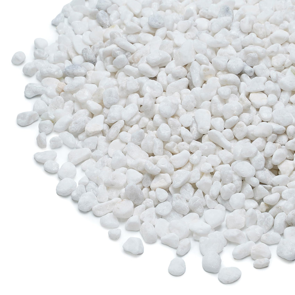 Mr. Fireglass Natural Decorative White Bean Pebbles, 1/5" Gravel Size River Rocks for Plants, Garden, Landscaping, Aquariums and Outdoor Decor (2-lb Bag)