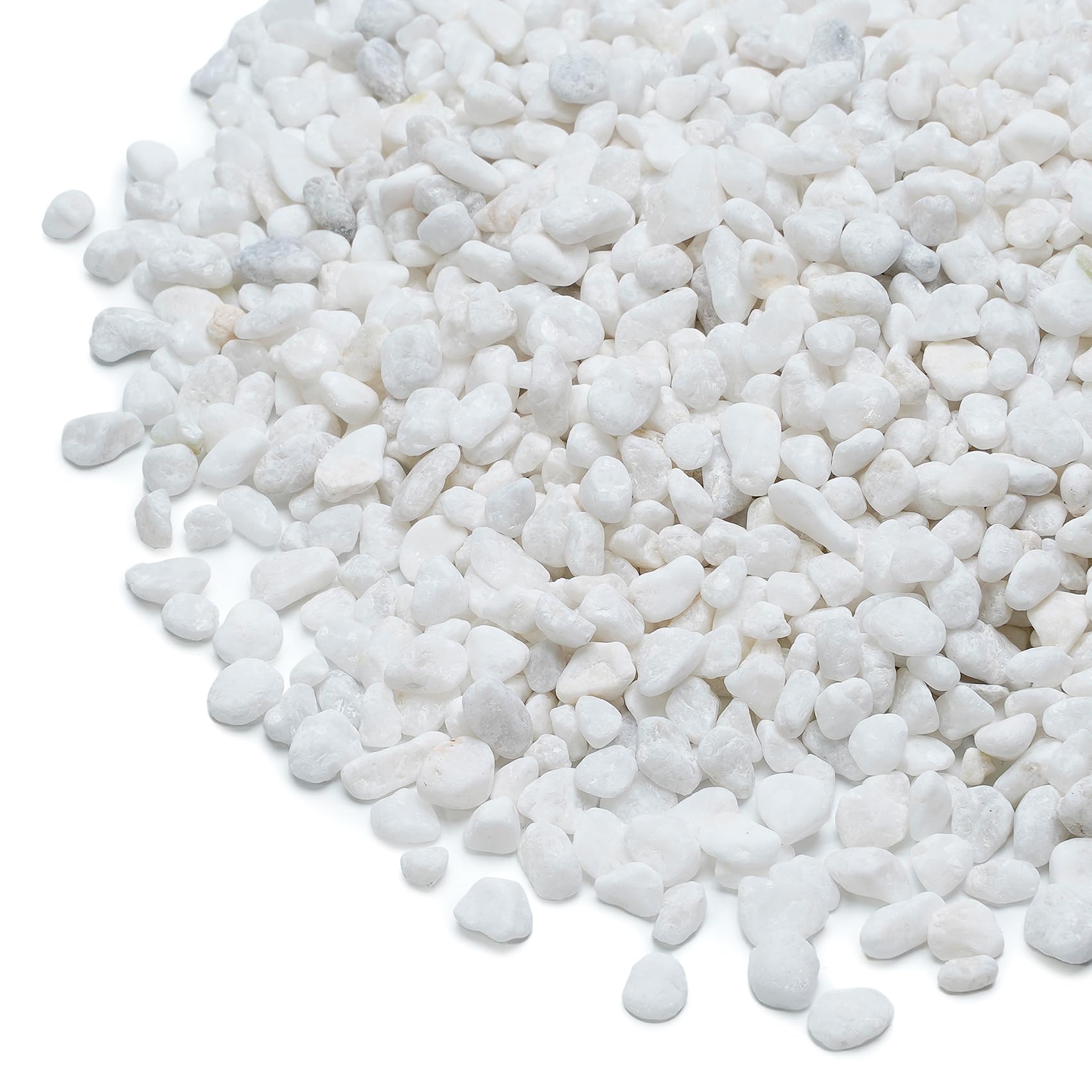 Mr. Fireglass Natural Decorative White Bean Pebbles, 1/5" Gravel Size River Rocks for Plants, Garden, Landscaping, Aquariums and Outdoor Decor (2-lb Bag)