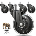 Lifelong Office Chair Wheels Replacement Rubber Chair Casters for Hardwood Floors and Carpet, Set of 5, Heavy Duty Casters for Chairs to Replace Office Chair Mats - Fits 98%