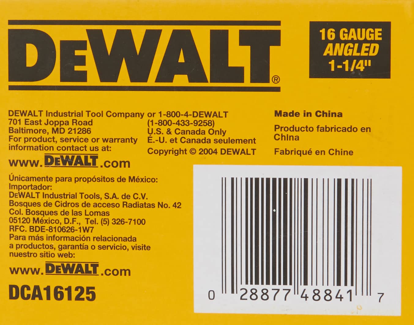 DEWALT Finish Nails, 20-Degree, 1-1/4-Inch, 16GA, 2500-Pack (DCA16125)