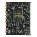 LuBudingJoy Blank Recipe Notebook to Write in Your Own Recipes, Full Page Sprial Hardcover Personal Recipe Organise, Recipe Journal Hold 140 Recipes (Black)