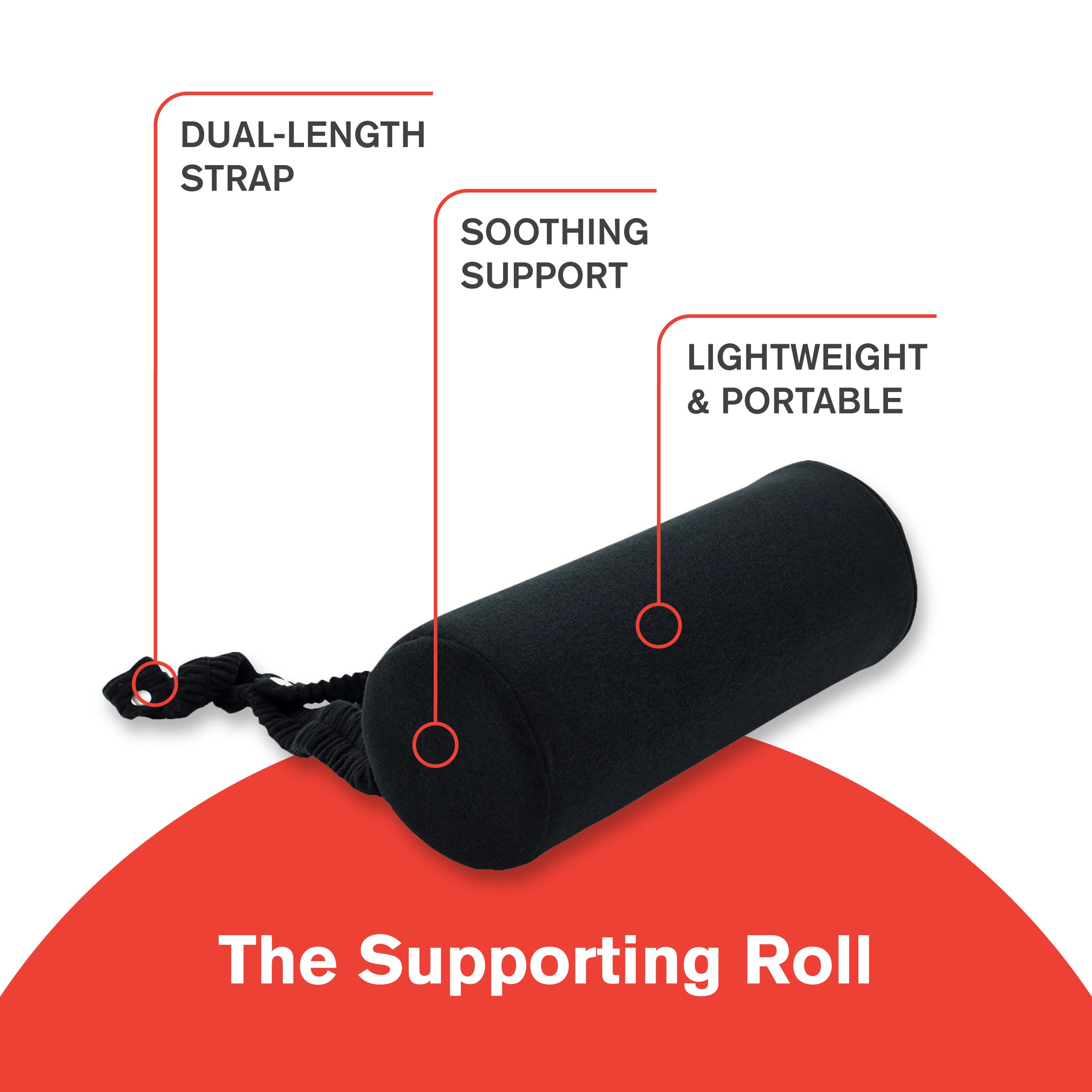 ObusForme Supporting Roll - Lumbar Support Pillow for Lower Back and Neck, Portable Posture Support with Firm and Durable Foam