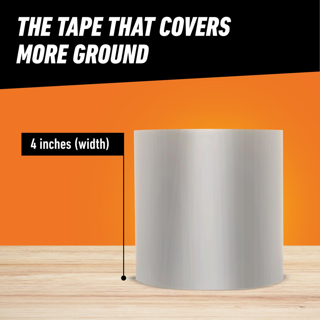 Gorilla Waterproof Patch & Seal Tape, Heavy-Duty, Instantly Seals, Works Underwater, Indoor/Outdoor, Flexible Permanent Bond, 4 in x 8 ft, Clear, 1 Pack
