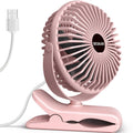 BESKAR USB Powered Clip on Fan, Portable Small Fan with Cord, 3 Speeds Strong Airflow, Personal Fan with Sturdy Clamp, Quiet Desk Fan & Clip Fan