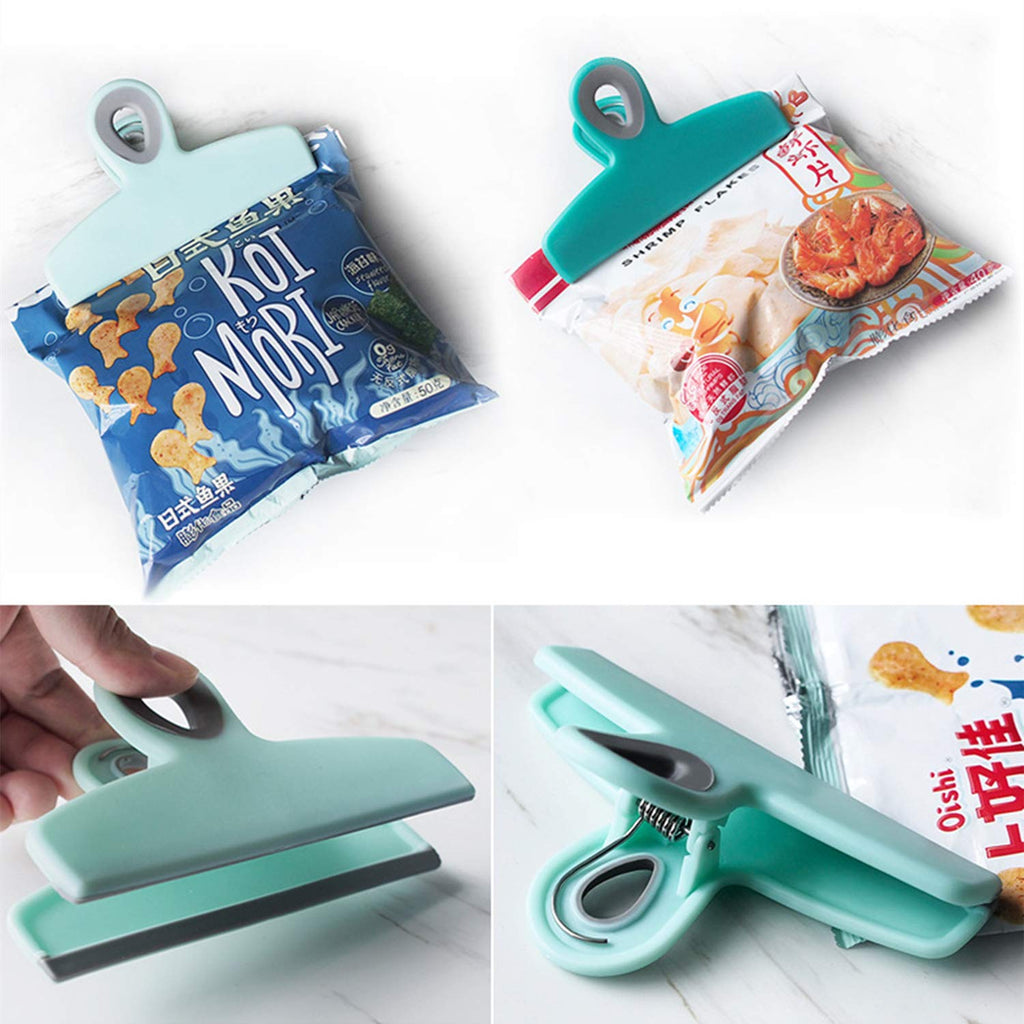 Yopay 8 Pack Chip Bag Clips, 5.3 Inch Heavy Duty Food Clamp With Air Tight Seal Grip for Bread, Snack, Coffee Bags and Paper Sheets