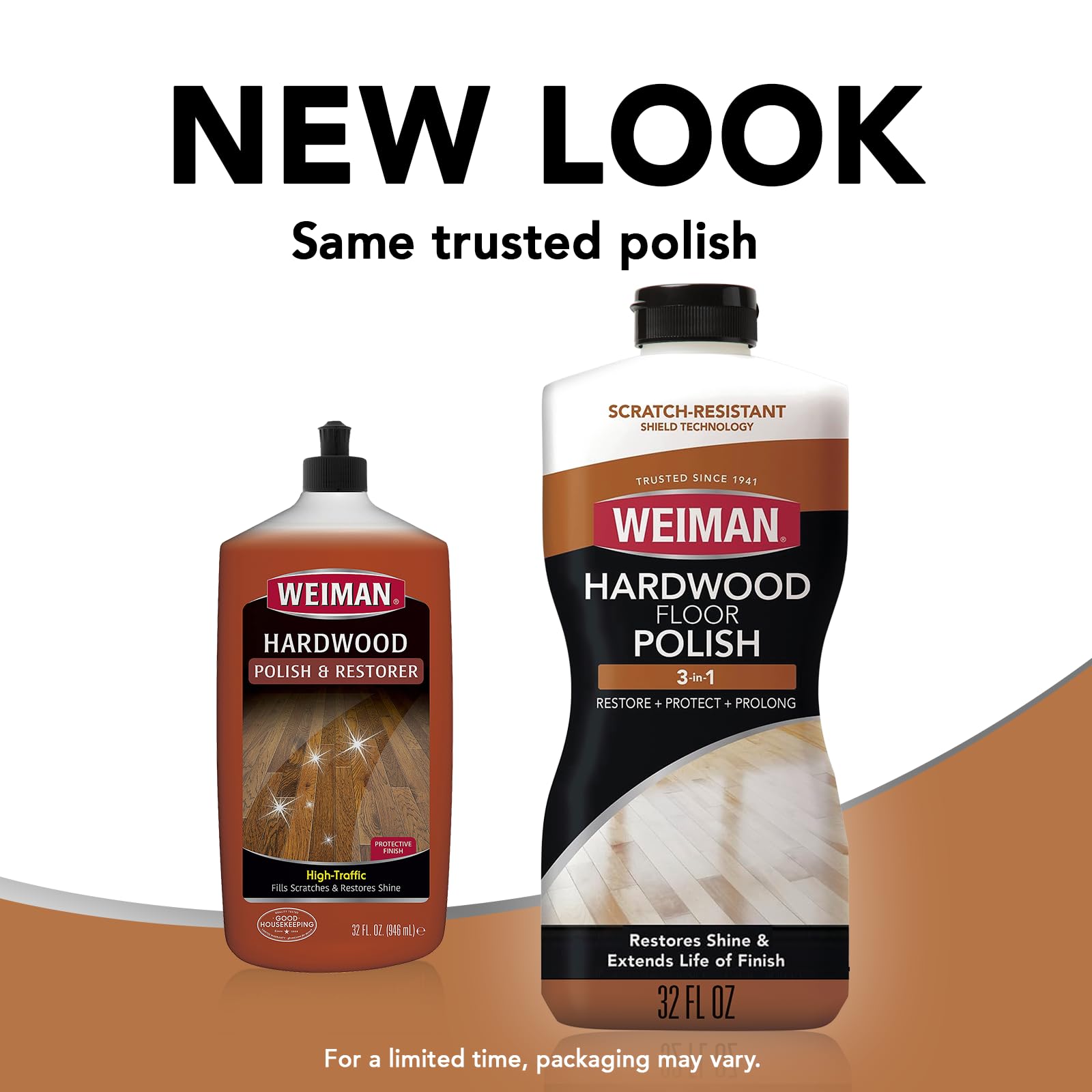 Weiman High-Traffic Hardwood Floor Polish and Restorer - Natural Shine, Removes Scratches, Leaves Protective Layer 32 fl. oz