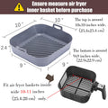 Golden Associate Silicone Liners Square for Air Fryer, 2 Pcs Non-stick Food-grade Reusable Basket Silicone Pot Baking Tray Airfryer Accessories, Top Size 10 inches, Bottom Size 9 inches