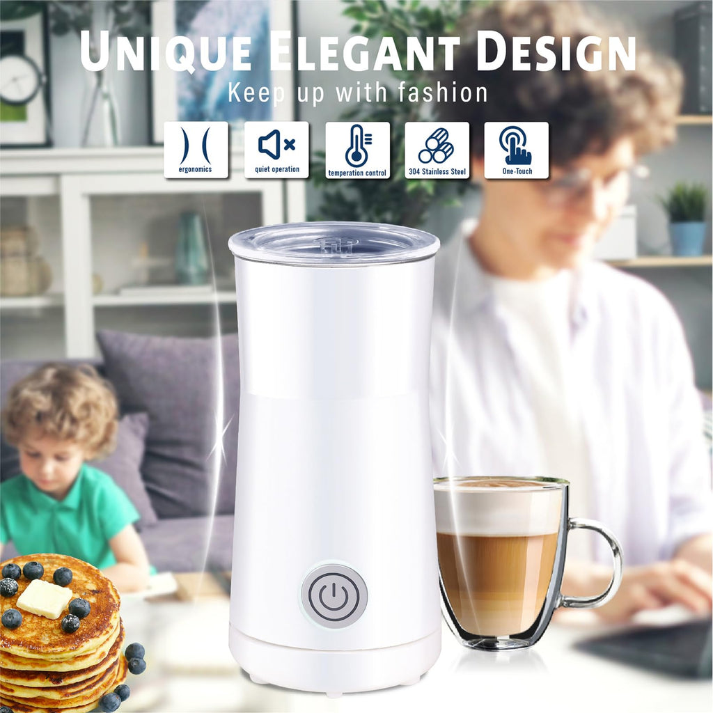 Huogary Milk Frother,Milk Frother and Steamer,Automatic Milk Foamer & Heater for Coffee, Latte, Cappuccino (White)