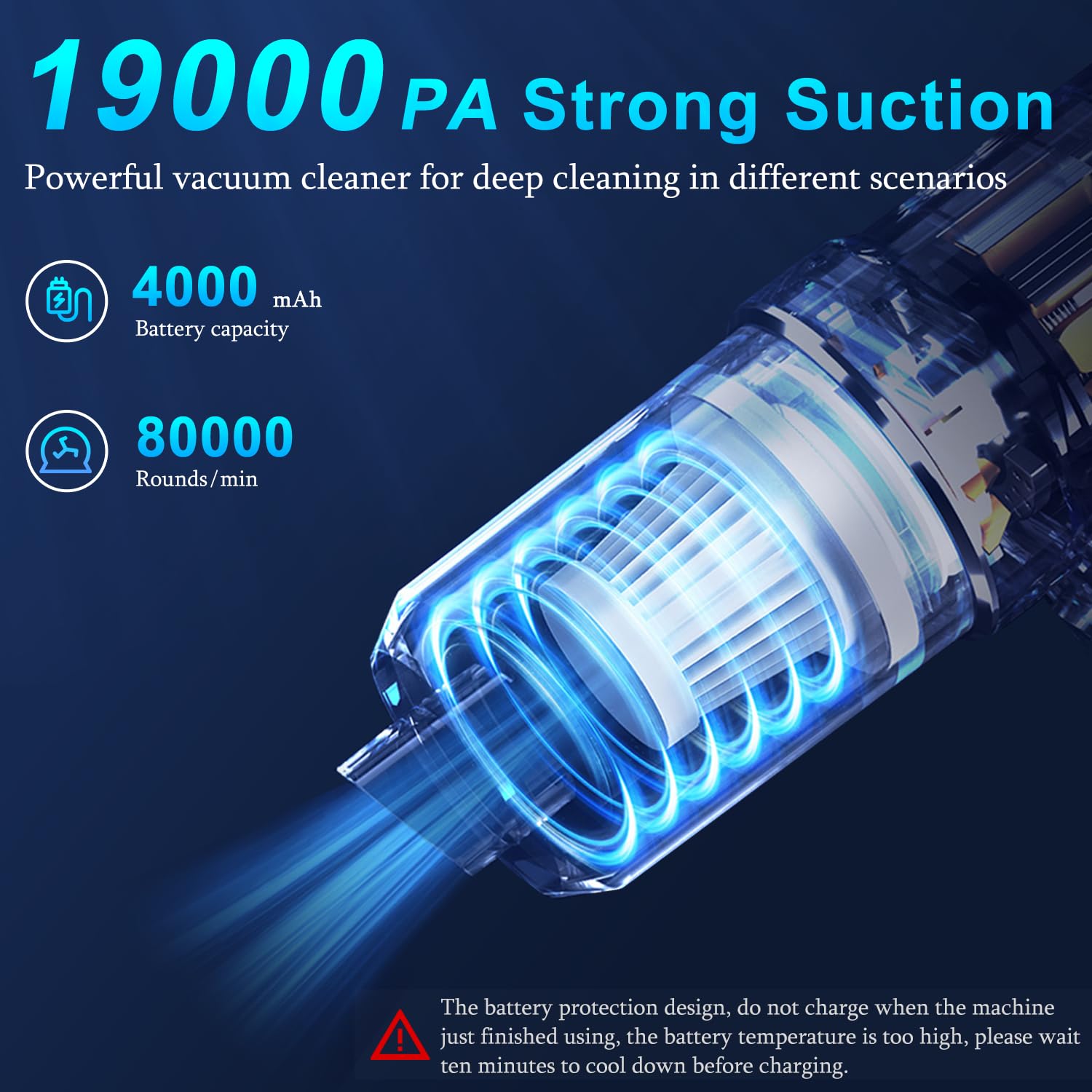 KMM Handheld Car Vacuum Cleaner, 19000Pa Vacuum Cleaner and Air Duster, 120W High Power Hand Held Vacuum with LED Light and Multi-Nozzles for Car, Home, Office, Pet