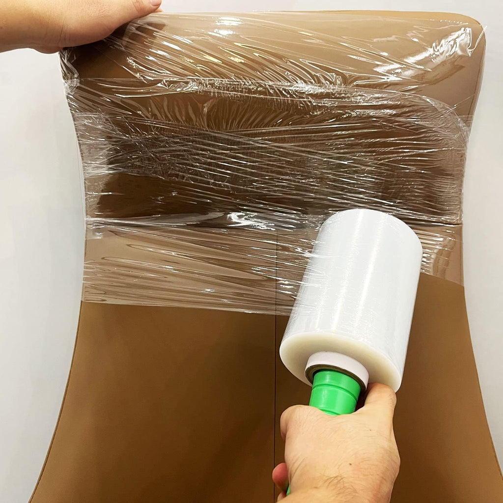 CHUANGSEED 2-Pack Industrial Mini Clear Stretch Wrap Film 80 Gauge 5.1" 1000ft for Pallet Wrap, Durable Self-Adhering Packing, Moving, Packaging, Heavy Duty Shrink Film