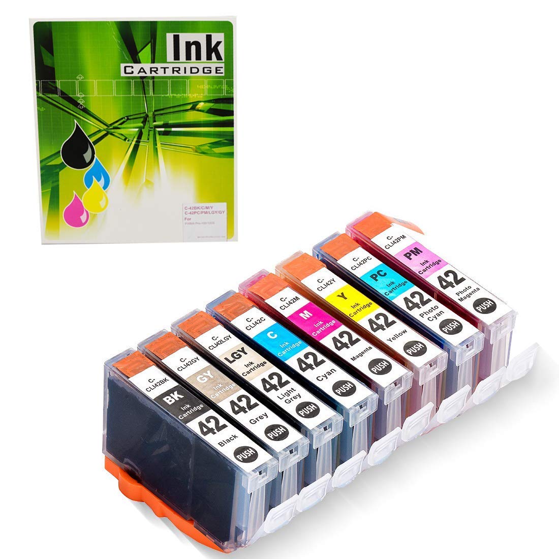 NEXTPAGE CLI42 Ink Cartridge for Pro100 Printer Compatible Replacement for Canon CLI-42 Ink Cartridges 8 Color for Pixma Pro 100 Pro100S Pro-100S Printer, Canon Ink CLI 42 Use in Canon pro100 (CLI42 1 SET)