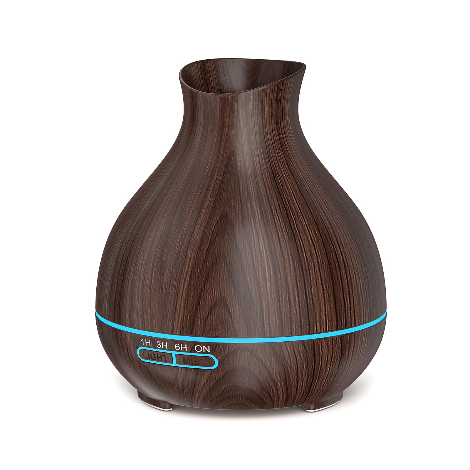 BZseed Aromatherapy Essential Oil Humidifier 550ml 12 Hours High Output for Large Room, Home, Waterless Auto-Off, 7 Color LED Lights Wood Grain Ultrasonic Cool Mist Diffusers,