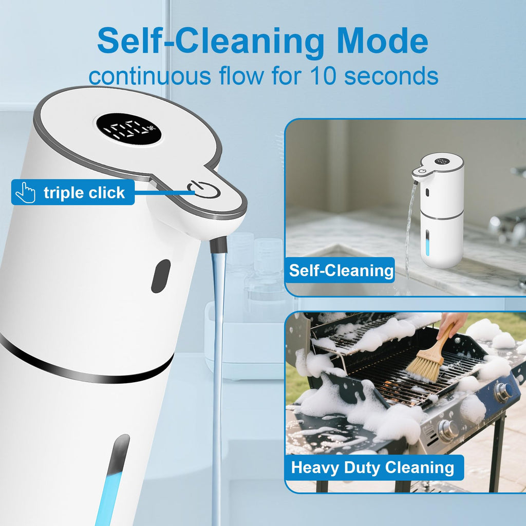 Automatic Liquid Soap Dispenser Touchless, USB Rechargeable Smart Hand Soap Dispenser, 6-Level Adjustable, 12.8oz/380mL Wall Mount for Bathroom Kitchen Dish Soap