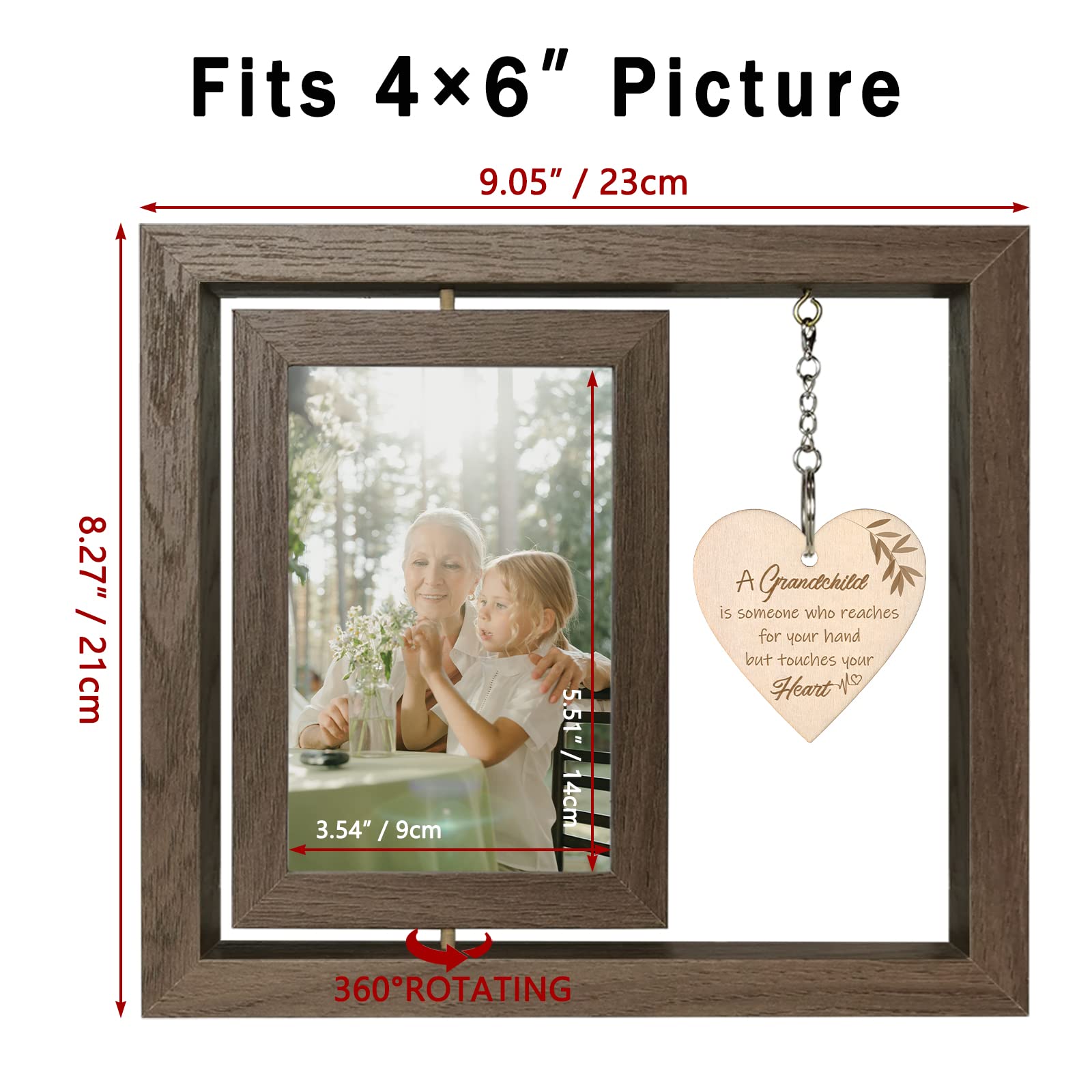 A Grandchild is Someone Who Reaches for Your Hands but Touches Your Heart Picture Frame New Grandma Gifts First Time Grandparents Gifts, Display Two 4x6 Inch