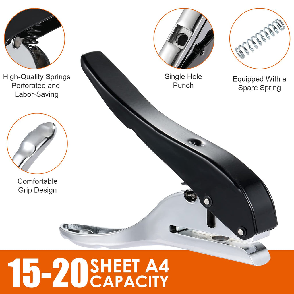 Hole Punch 5/16 inch-8mm Single Hole Punch,Heavy Duty Hole Puncher Single,Paper Punch Portable Hand Held Long Hole Puncher for Paper Cards Plastic Cardboard