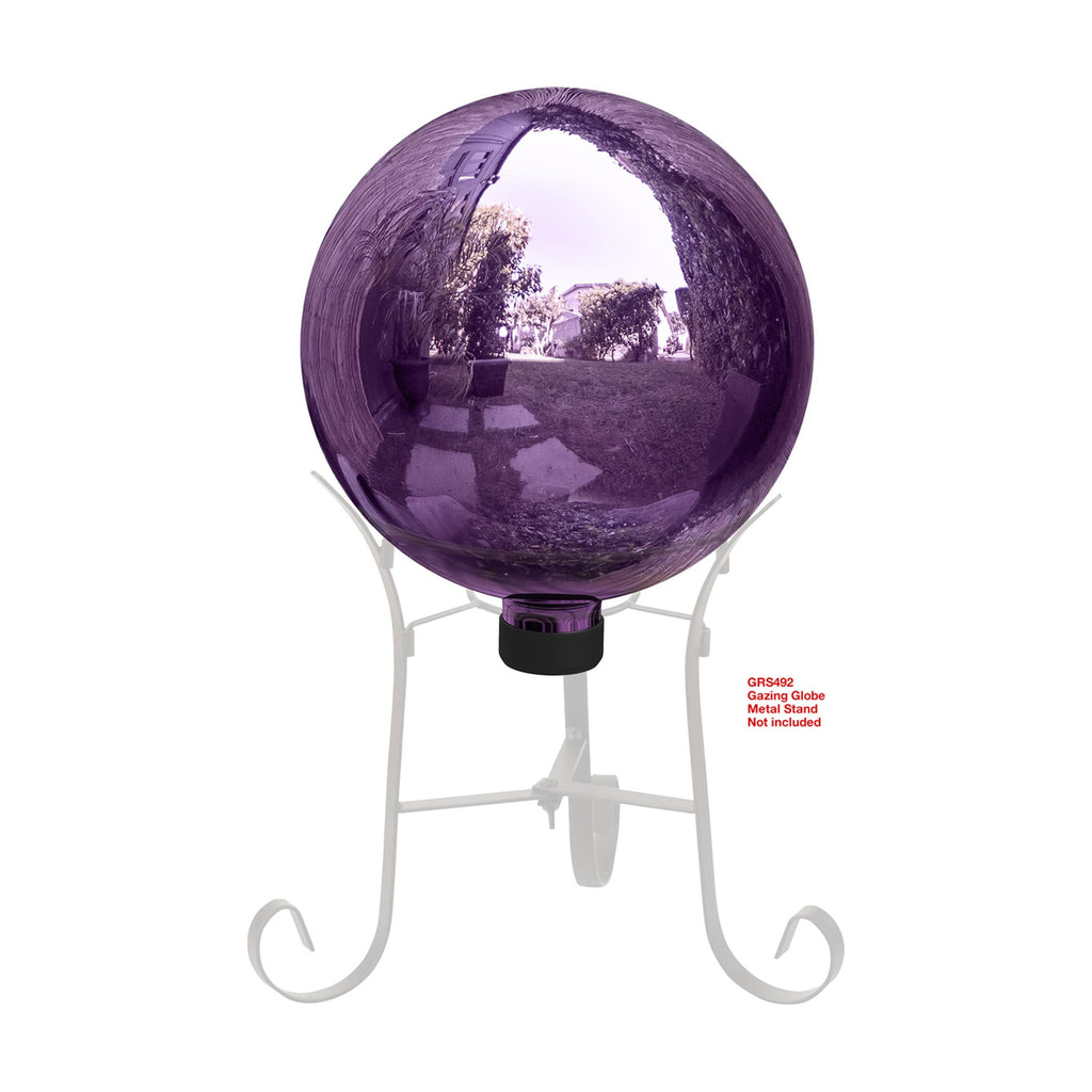 Alpine Corporation 10" Diameter Indoor Outdoor Glass Gazing Globe Yard Decoration, Purple
