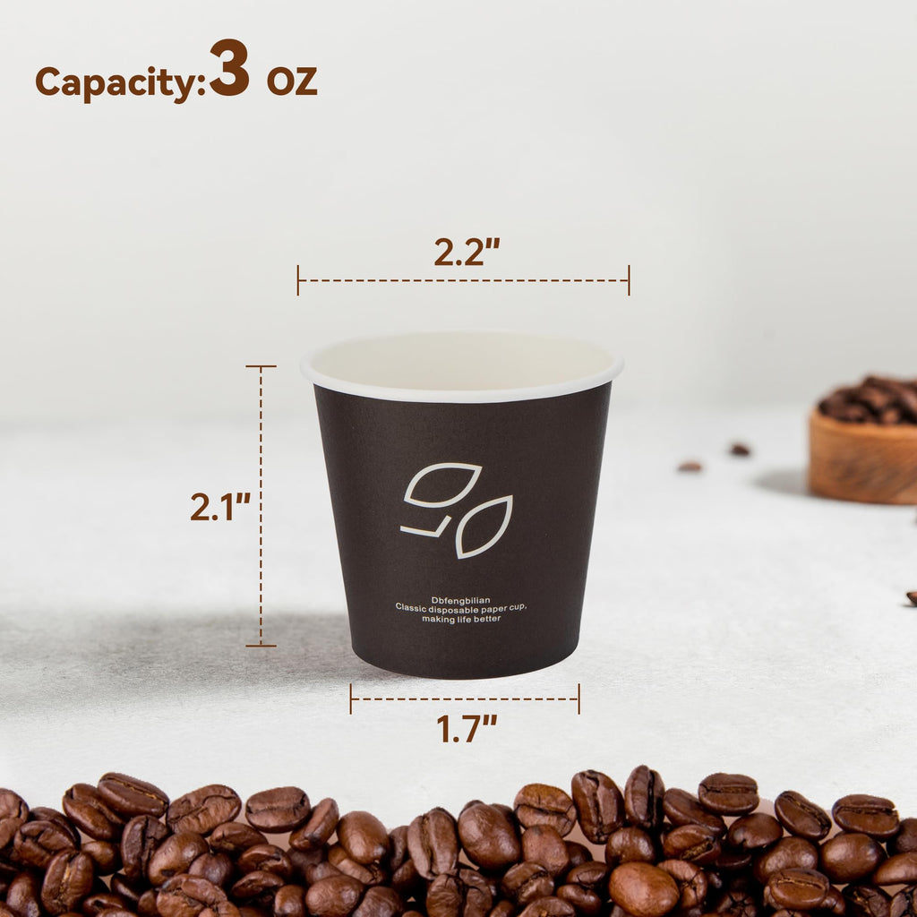 Dbfengbilian 300 Pack -3oz Disposable Coffee Cups, Thickened Coffee Paper Cups - Hot & Cold Beverages, Tea, Hot Chocolate, Water, Juice