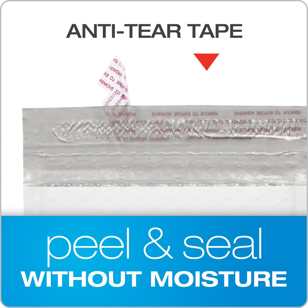 Quality Park Bubble Mailers, 6 x 9 Shipping Envelopes, Water Resistant White Poly Padded Envelopes, Redi-Strip Peel Off Closure, 50 Per Box (QUA85856)