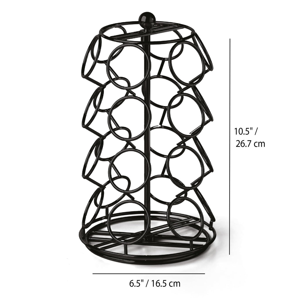 Starfrit Coffee Pod Capsule Carousel - Holds up to 24 Keurig K-Cups Pods - Spins 360-Degrees - Lazy Susan Platform - Black