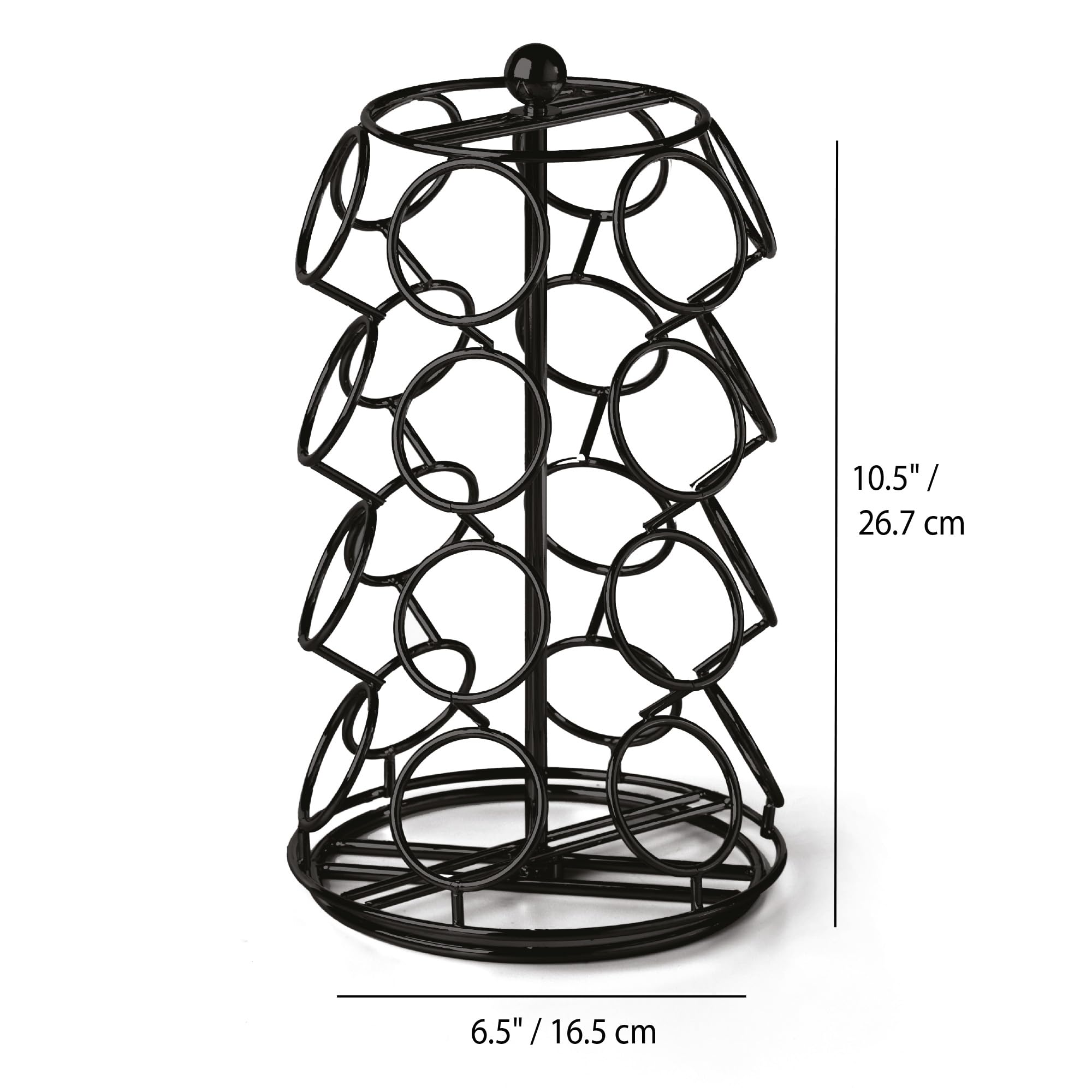 Starfrit Coffee Pod Capsule Carousel - Holds up to 24 Keurig K-Cups Pods - Spins 360-Degrees - Lazy Susan Platform - Black