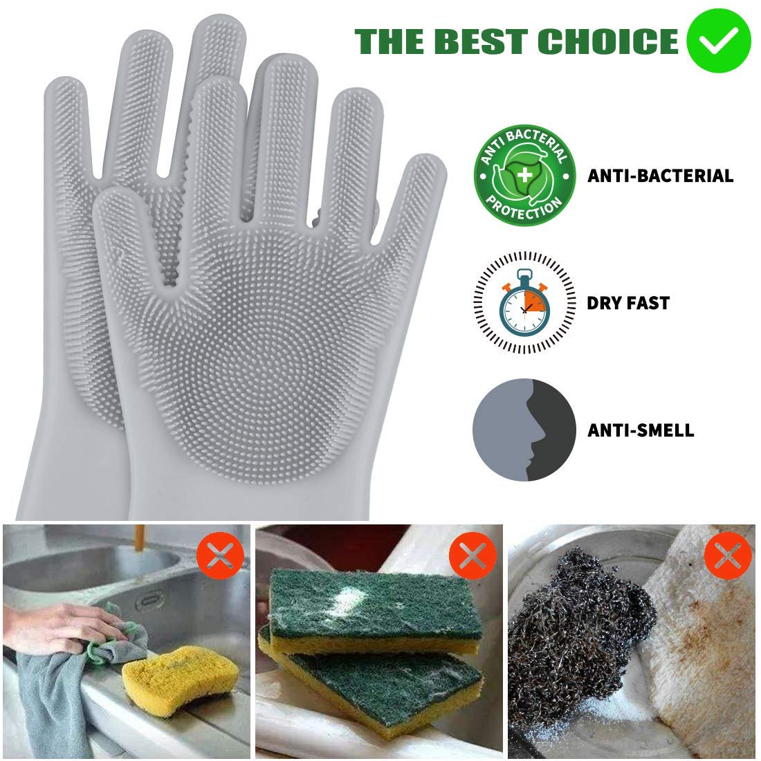 Pink silicone gloves 1 pair/for you