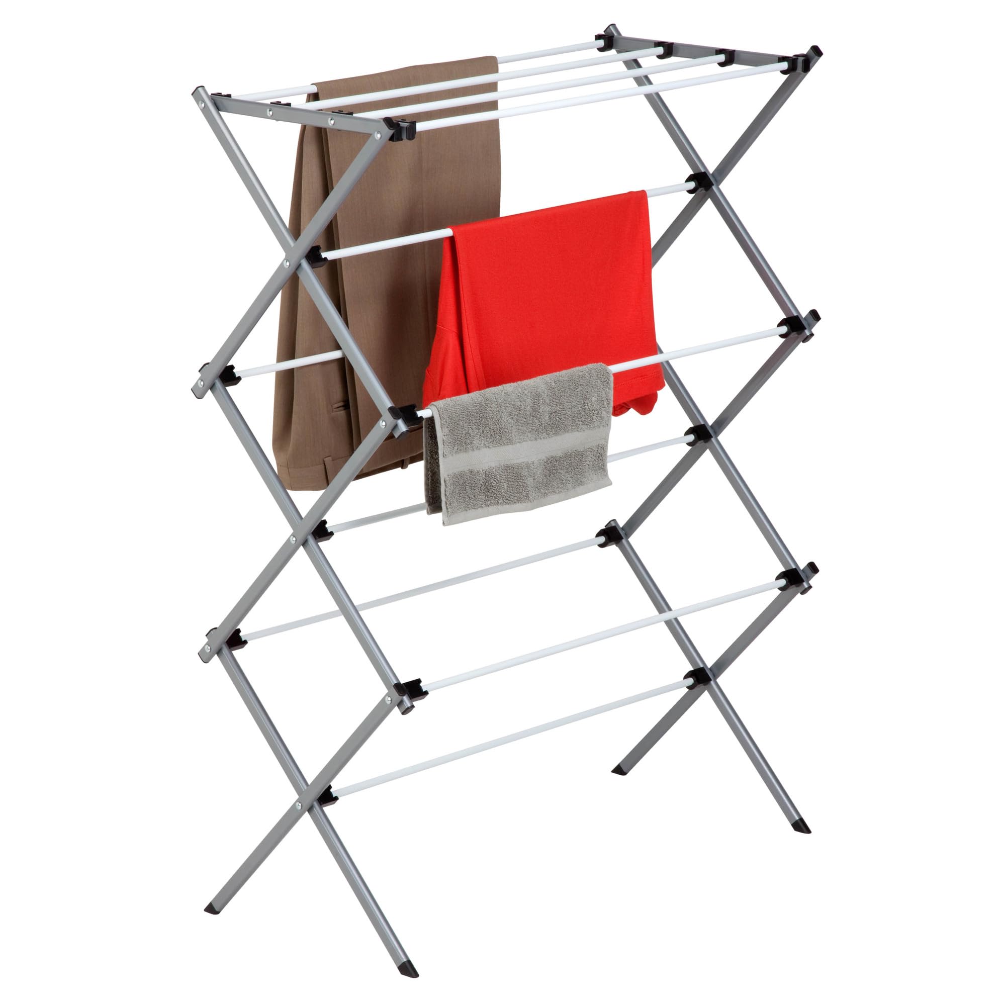 Honey-Can-Do DRY-01306 Folding 42-Inch Clothes Drying Rack, Silver/White