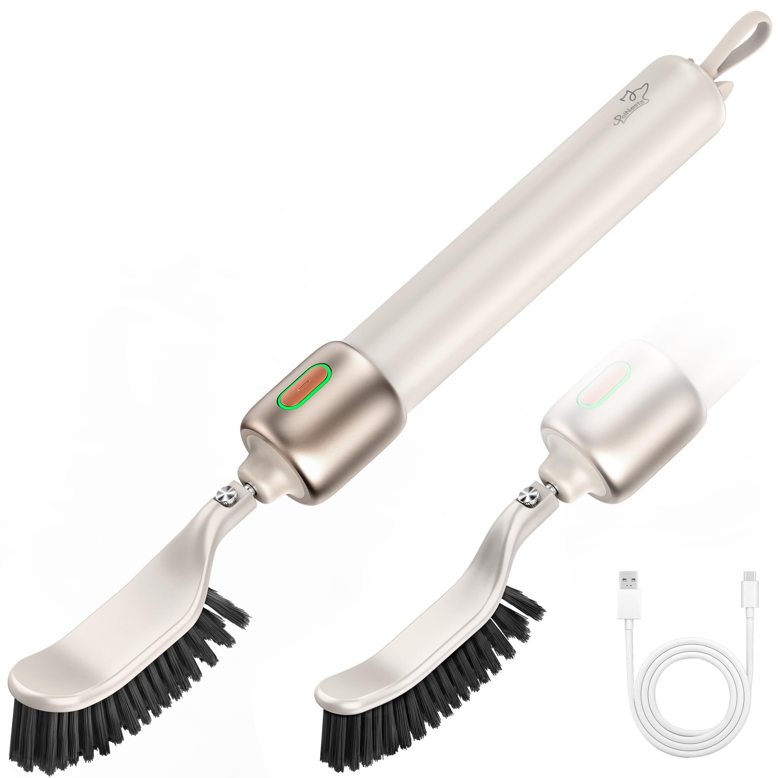 Electric Cleaning Brush for Multi-Surface Deep Clean - 3-Speed Adjustable, Waterproof & Rechargeable with 2 Brush Heads for Grout, Tile, Bathroom, Kitchen, Car, and Pet Supplies